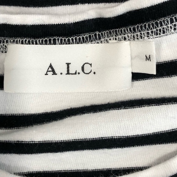 ALC Black and white stripedpuff sleeve mini dress - Picture 4 of 11